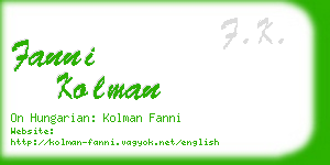 fanni kolman business card